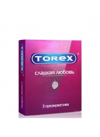 Презервативы Torex  Сладкая любовь  с ароматом клубники - 3 шт. - Torex - купить с доставкой в Кемерово