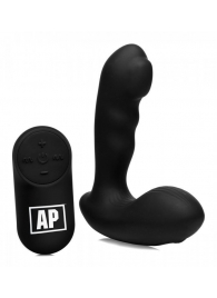 Черный стимулятор простаты Alpha-Pro 7X P-Milker Silicone Prostate Stimulator with Milking Bead - XR Brands - в Кемерово купить с доставкой