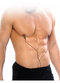 Черные электрические зажимы для сосков Shock Therapy Nipple Clamps - Pipedream - купить с доставкой в Кемерово