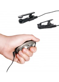 Черные электрические зажимы для сосков Shock Therapy Nipple Clamps - Pipedream - купить с доставкой в Кемерово