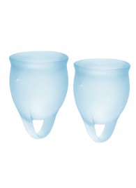 Набор голубых менструальных чаш Feel confident Menstrual Cup - Satisfyer - купить с доставкой в Кемерово