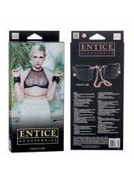 Черные мягкие наручники Entice French Cuffs с цепью - California Exotic Novelties - купить с доставкой в Кемерово