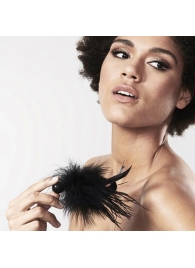 Черная перьевая кисточка POM POM FEATHER TICKLER - Bijoux Indiscrets - купить с доставкой в Кемерово