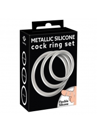 Набор из 3 эрекционных колец под металл Metallic Silicone Cock Ring Set - Orion - в Кемерово купить с доставкой