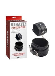 Черные оковы на ноги Obey Me Leather Ankle Cuffs - Chisa - купить с доставкой в Кемерово