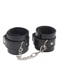 Черные оковы на ноги Obey Me Leather Ankle Cuffs - Chisa - купить с доставкой в Кемерово