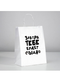 Подарочный пакет  Завтра тебе будет стыдно  - 30 х 24 см. - UPAK LAND - купить с доставкой в Кемерово