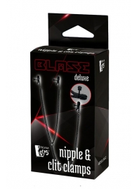 Черные зажимы на соски и клитор на цепочке DELUXE NIPPLE   CLIT CLAMPS - Dream Toys - купить с доставкой в Кемерово