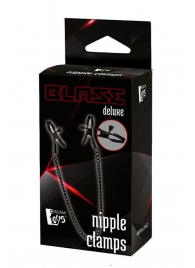 Черные зажимы на соски на цепочке BLAZE DELUXE NIPPLE CLAMPS - Dream Toys - купить с доставкой в Кемерово