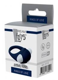 Гладкое синее эрекционное виброкольцо STIMU RING - Dream Toys - в Кемерово купить с доставкой