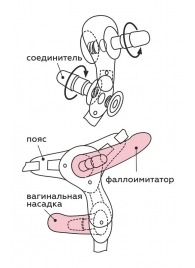 Черный пояс для женщин BEST SELECT с 3 насадками - LOVETOY (А-Полимер) - купить с доставкой в Кемерово