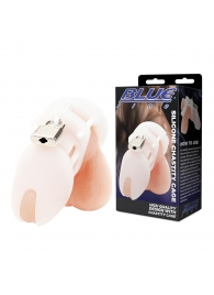 Белая клетка целомудрия Silicone Chastity Cage - BlueLine - купить с доставкой в Кемерово