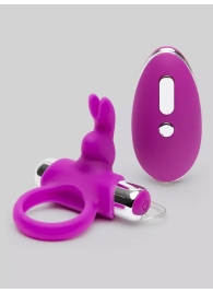 Лиловое виброкольцо с пультом ДУ Remote Control Cock Ring - Happy Rabbit - в Кемерово купить с доставкой