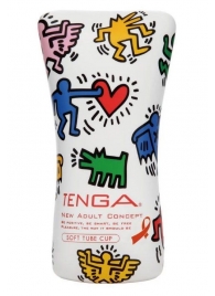 Мастурбатор-туба Keith Haring Soft Tube CUP - Tenga - в Кемерово купить с доставкой