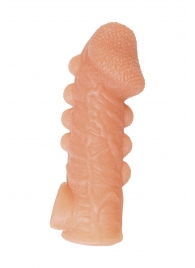 Телесная закрытая насадка с шишечками Cock Sleeve Size S - 13,8 см. - KOKOS - в Кемерово купить с доставкой