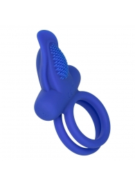 Синее перезаряжаемое эрекционное кольцо Silicone Rechargeable Dual Pleaser Enhancer - California Exotic Novelties - в Кемерово купить с доставкой