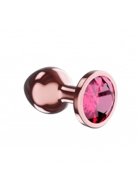 Пробка цвета розового золота с малиновым кристаллом Diamond Ruby Shine S - 7,2 см. - Lola Games - купить с доставкой в Кемерово