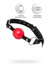 Красный кляп-шар на черных ремешках Anonymo - ToyFa - купить с доставкой в Кемерово