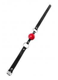 Красный кляп-шар на черных ремешках Anonymo - ToyFa - купить с доставкой в Кемерово