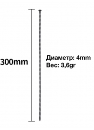 Черный уретральный стимулятор из силикона - 30 см. - Rubber Tech Ltd - купить с доставкой в Кемерово
