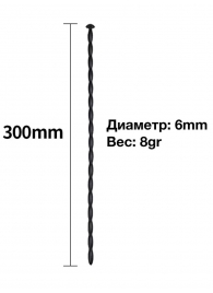 Черный уретральный расширитель - 30 см. - Rubber Tech Ltd - купить с доставкой в Кемерово