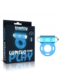 Голубое, светящееся в темноте эрекционное виброкольцо Lumino Play Vibrating Penis Ring - Lovetoy - в Кемерово купить с доставкой