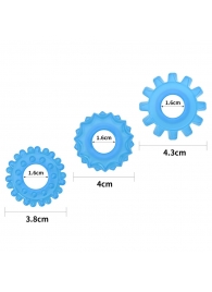 Набор из 3 голубых, светящихся в темноте эрекционных колец Lumino Play - Lovetoy - в Кемерово купить с доставкой