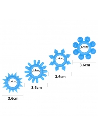 Набор из 4 голубых, светящихся в темноте эрекционных колец Lumino Play - Lovetoy - в Кемерово купить с доставкой