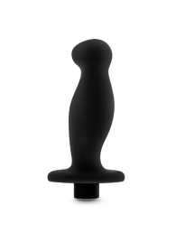 Черный анальный вибромассажёр Silicone Vibrating Prostate Massager 02 - 10,8 см. - Blush Novelties - в Кемерово купить с доставкой