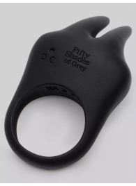 Черное эрекционное виброкольцо Sensation Rechargeable Vibrating Rabbit Love Ring - Fifty Shades of Grey - в Кемерово купить с доставкой