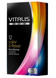 Цветные ароматизированные презервативы VITALIS PREMIUM color   flavor - 12 шт. - Vitalis - купить с доставкой в Кемерово
