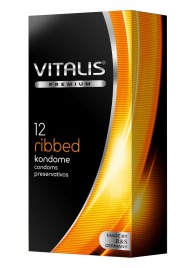 Ребристые презервативы VITALIS PREMIUM ribbed - 12 шт. - Vitalis - купить с доставкой в Кемерово