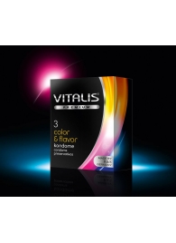 Цветные ароматизированные презервативы VITALIS PREMIUM color   flavor - 3 шт. - Vitalis - купить с доставкой в Кемерово