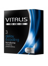 Презервативы VITALIS PREMIUM delay   cooling с охлаждающим эффектом - 3 шт. - Vitalis - купить с доставкой в Кемерово
