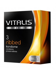 Ребристые презервативы VITALIS PREMIUM ribbed - 3 шт. - Vitalis - купить с доставкой в Кемерово