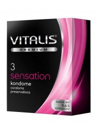 Презервативы с пупырышками и кольцами VITALIS PREMIUM sensation - 3 шт. - Vitalis - купить с доставкой в Кемерово