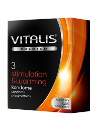 Презервативы VITALIS PREMIUM stimulation   warming с согревающим эффектом - 3 шт. - Vitalis - купить с доставкой в Кемерово