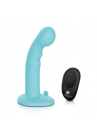 Голубая изогнутая насадка 6in Remote Control Ripple P-Spot G-Spot на черных трусиках - 16 см. - Pegasus - купить с доставкой в Кемерово