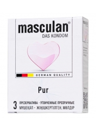 Супертонкие презервативы Masculan Pur - 3 шт. - Masculan - купить с доставкой в Кемерово