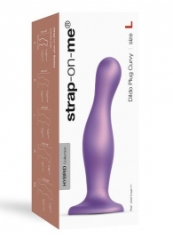 Фиолетовая насадка Strap-On-Me Dildo Plug Curvy size L - Strap-on-me - купить с доставкой в Кемерово