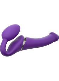 Фиолетовый безремневой вибрострапон Vibrating Bendable Strap-On - size L - Strap-on-me - купить с доставкой в Кемерово