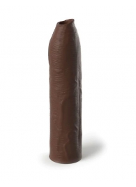 Коричневая насадка-удлинитель Uncut Silicone Penis Enhancer - 17,8 см. - Pipedream - в Кемерово купить с доставкой