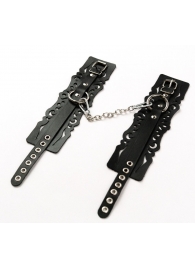 Узорчатые кожаные оковы с регулируемыми ремешками - Crazy Handmade - купить с доставкой в Кемерово