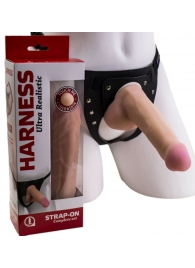 Страпон Harness из двух предметов: трусики с плугом и насадка-фаллос - 17 см. - LOVETOY (А-Полимер) - купить с доставкой в Кемерово