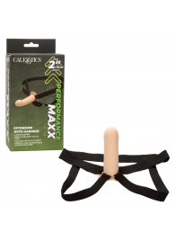 Телесный фаллопротез из силикона Extension with Harness - 15,75 см. - California Exotic Novelties - купить с доставкой в Кемерово