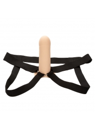 Телесный фаллопротез из силикона Extension with Harness - 15,75 см. - California Exotic Novelties - купить с доставкой в Кемерово