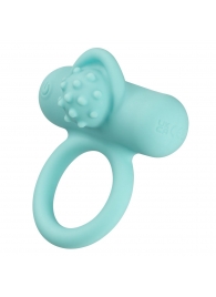 Аквамариновое эрекционное виброкольцо Silicone Rechargeable Nubby Lover’s Delight - California Exotic Novelties - в Кемерово купить с доставкой