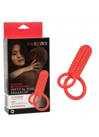 Красное эрекционное кольцо Silicone Rechargeable Vertical Dual Enhancer - California Exotic Novelties - в Кемерово купить с доставкой