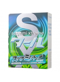 Презервативы Sagami Xtreme Mint с ароматом мяты - 3 шт. - Sagami - купить с доставкой в Кемерово