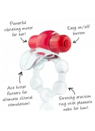 Виброкольцо с язычком и красным виброэлементом Overtime - Screaming O - в Кемерово купить с доставкой